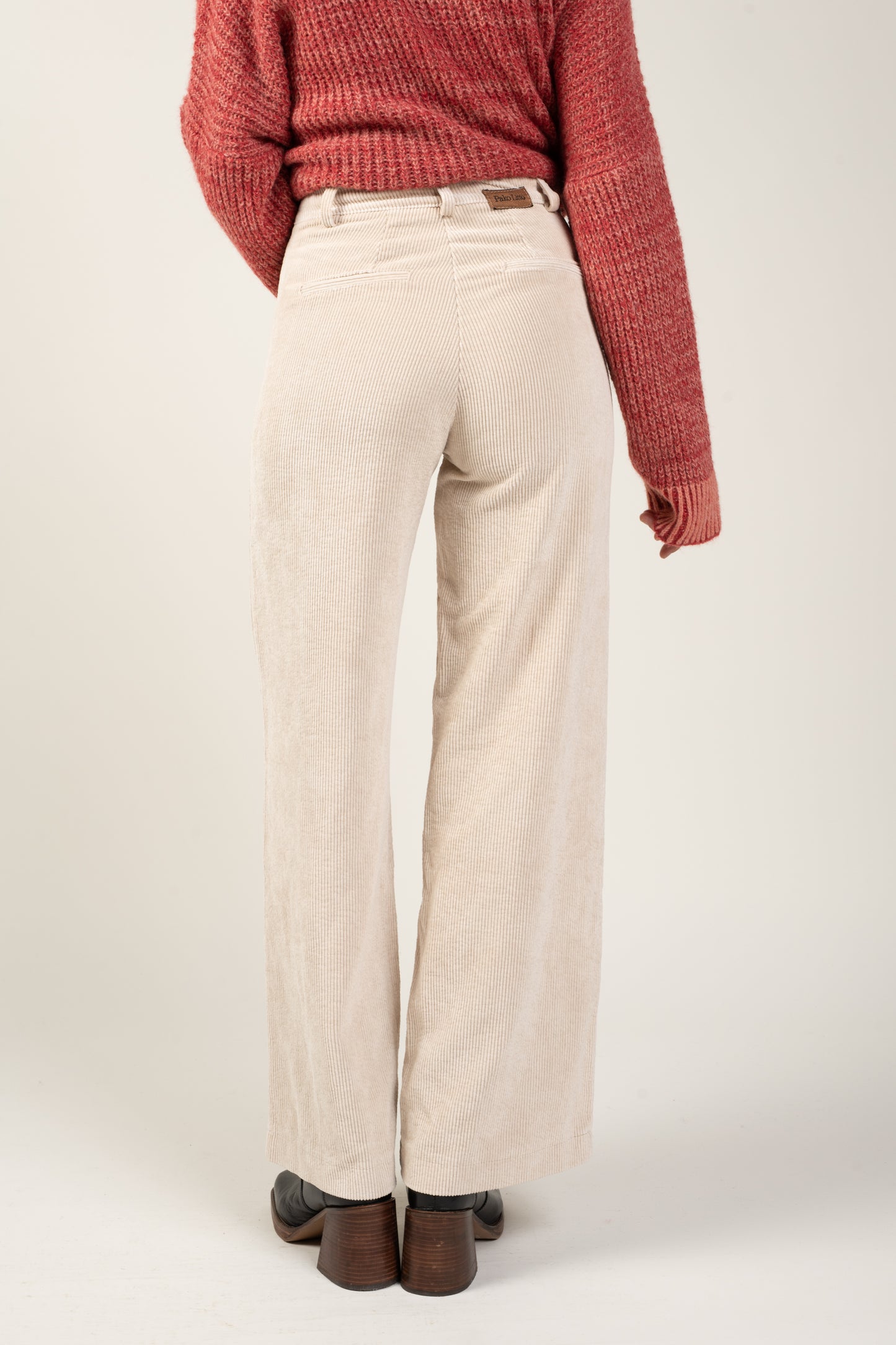 AMY NATURAL VELVET WIDE TROUSERS