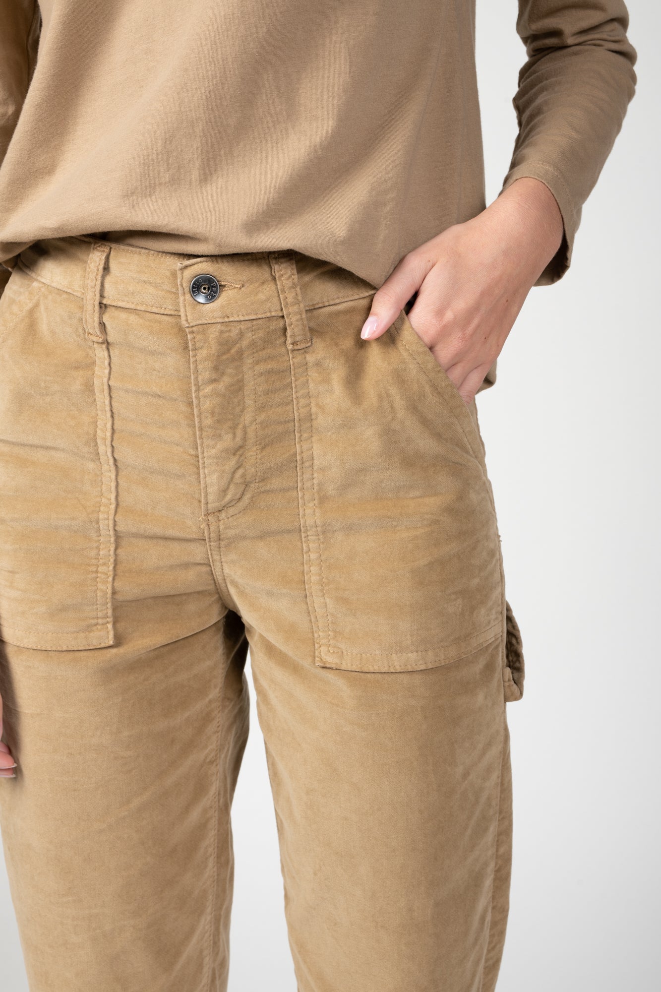 PANTALON CHARPENTIER VELOURS PABLO CAMEL