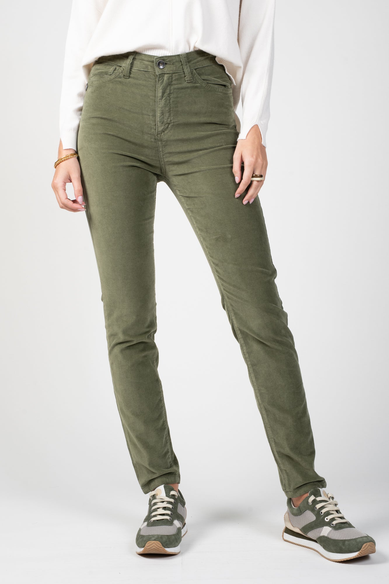 PANTALON 5 POCHES VELOURS DAVID KAKI