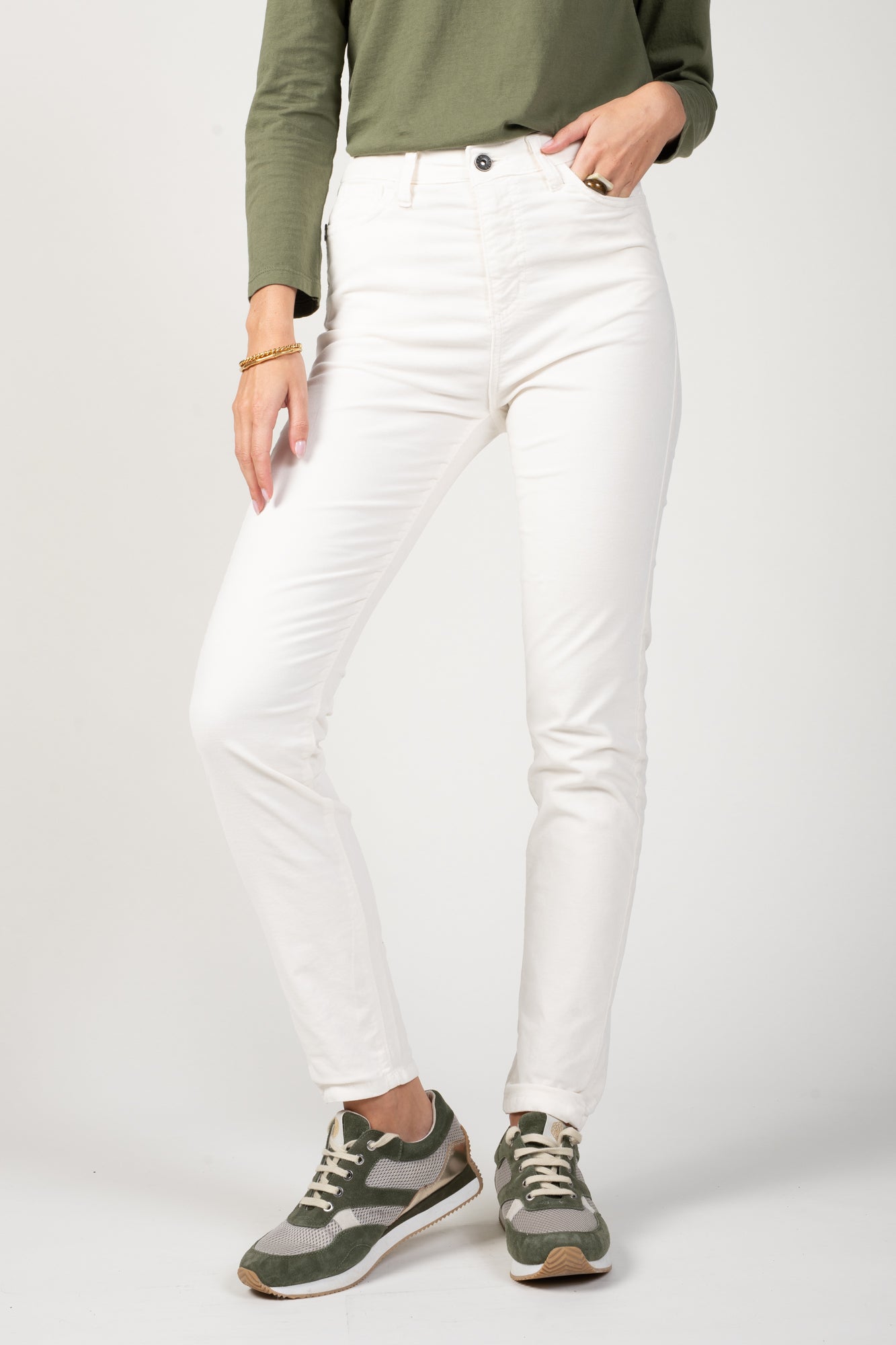 PANTALON 5 POCHES VELOURS DAVID NATUREL