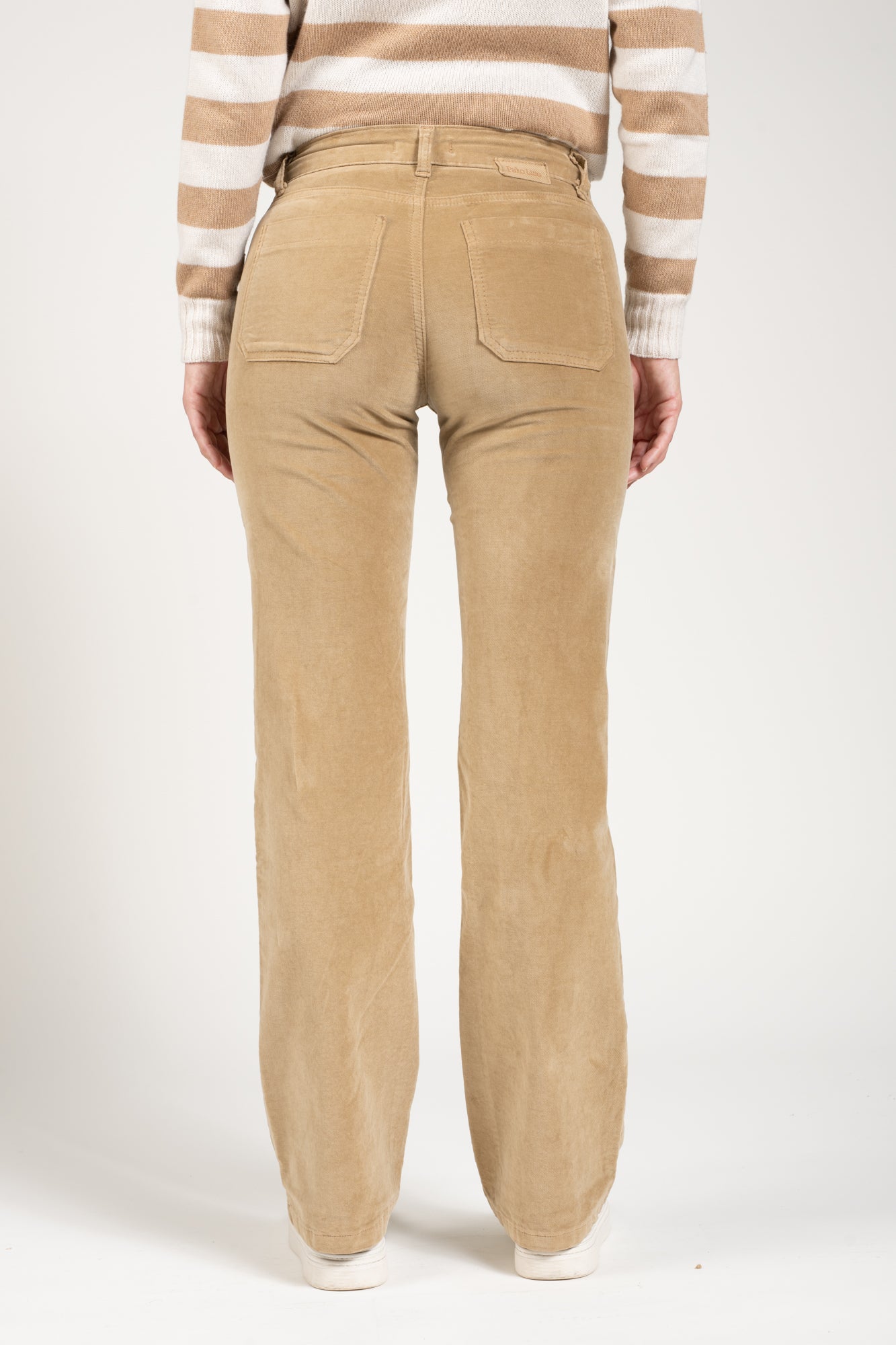 PANTALON FLARE VELOURS ANOUCK CAMEL