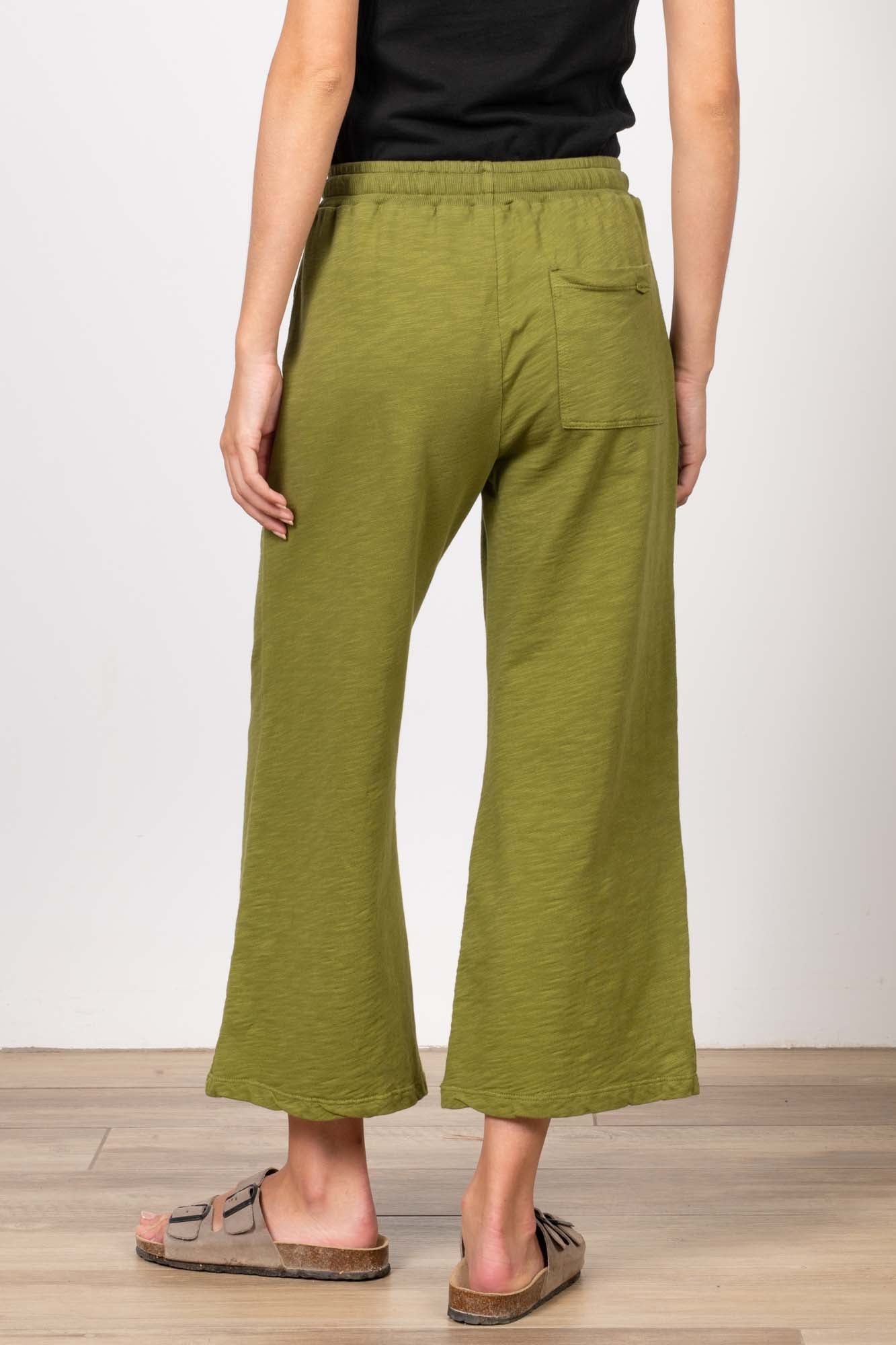 PANTALON ÉVASÉ BAPTISTE COTON ORGANIQUE GOLD OLIVE