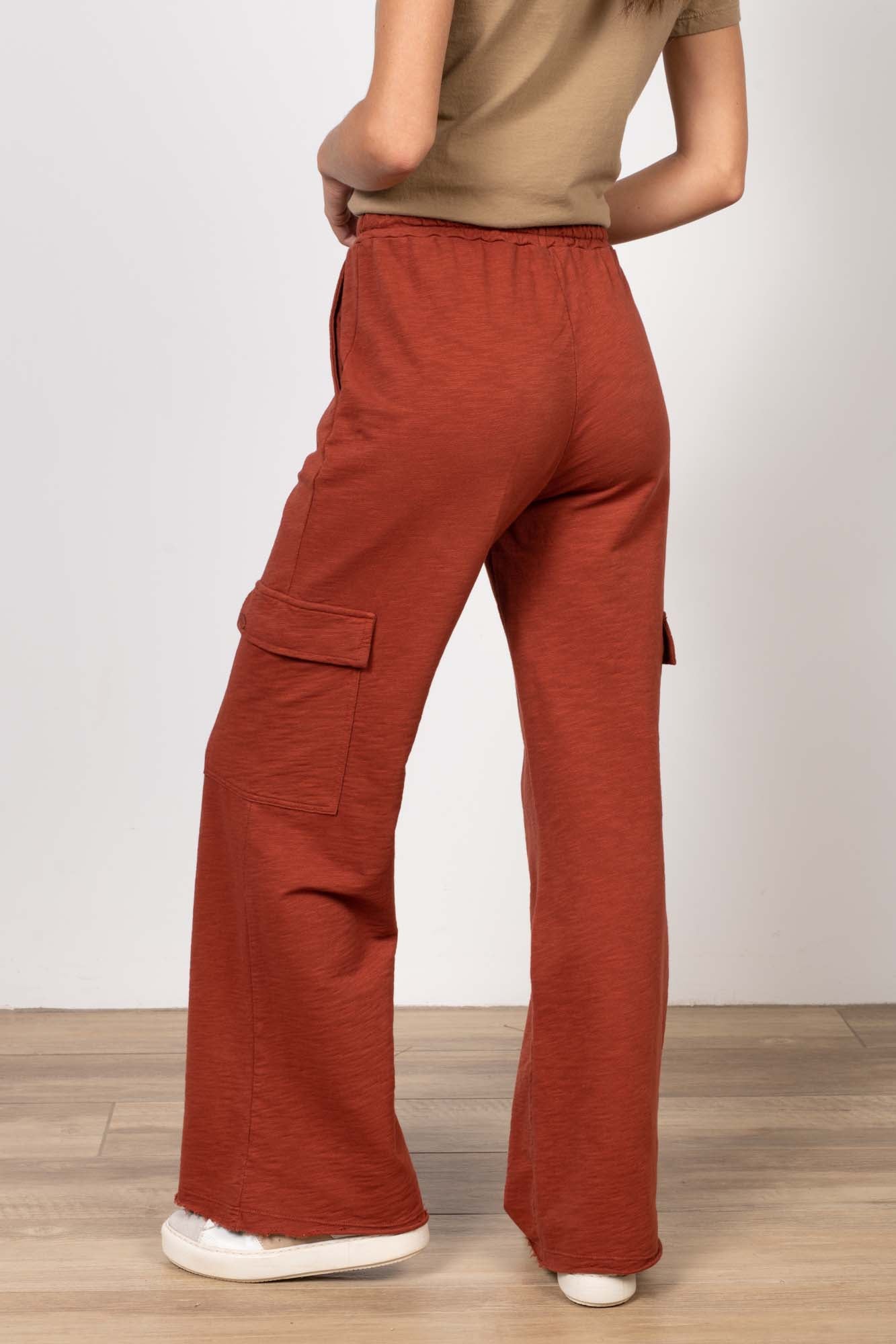 PANTALON CARGO ROMEO ORGANIC COTON BRIQUE