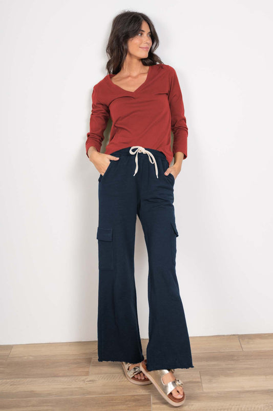 PANTALON CARGO ROMEO ORGANIC COTON MARINE