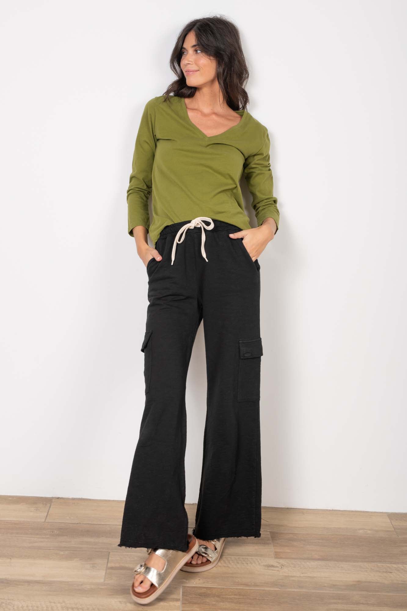 PANTALON CARGO ROMEO ORGANIC COTON NOIR