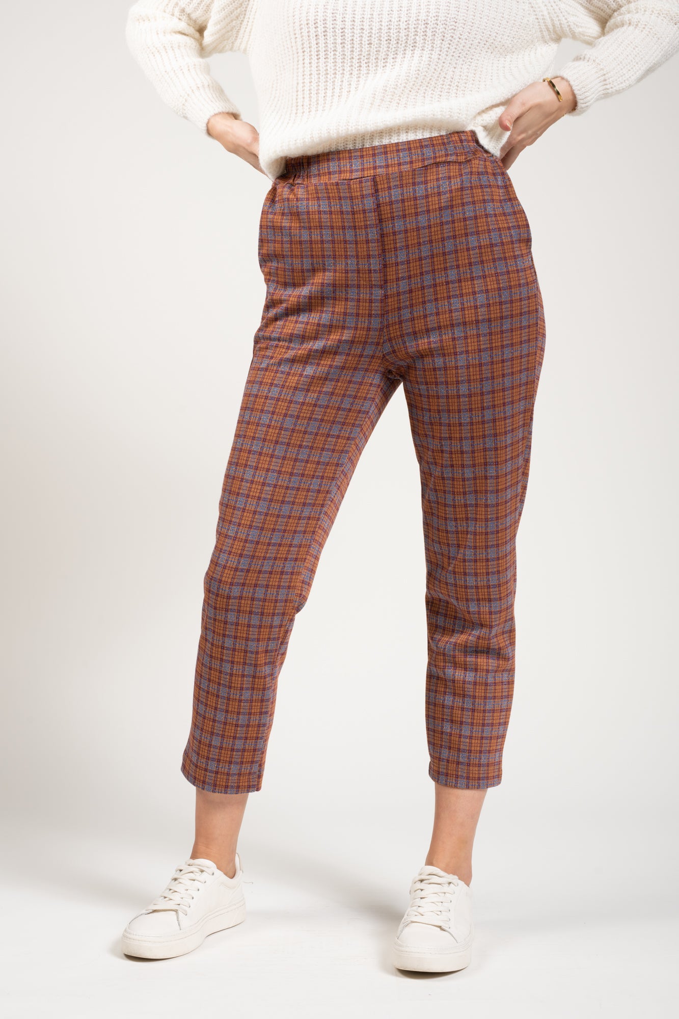 PANTALON JACQUARD LÉONIE BRIQUE