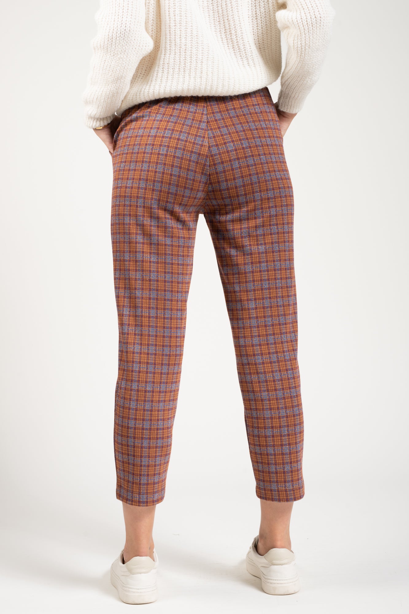 PANTALON JACQUARD LÉONIE BRIQUE