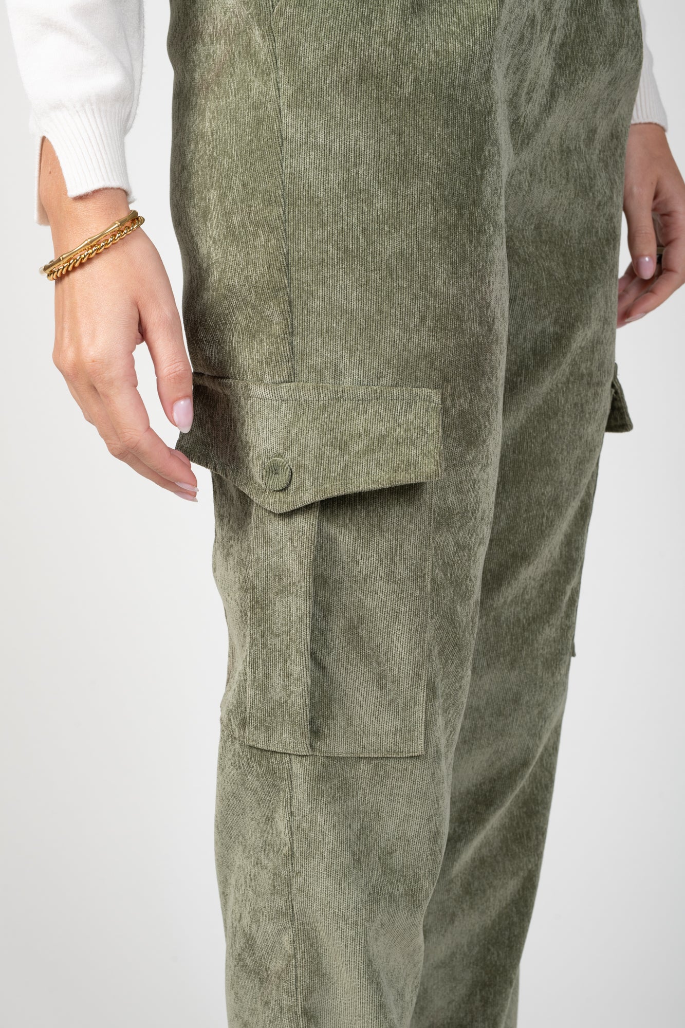 PANTALON CARGO VELOURS EDGAR KAKI