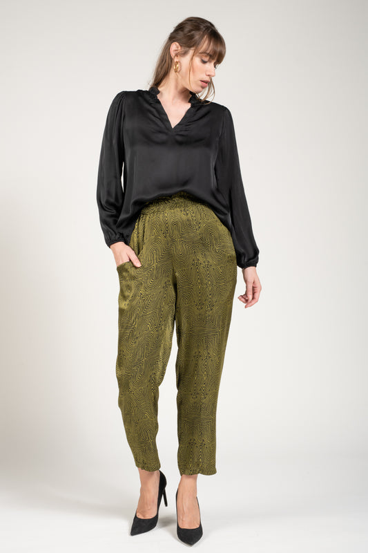 PANTALON IMPRIMÉ VICTORIA GOLD OLIVE