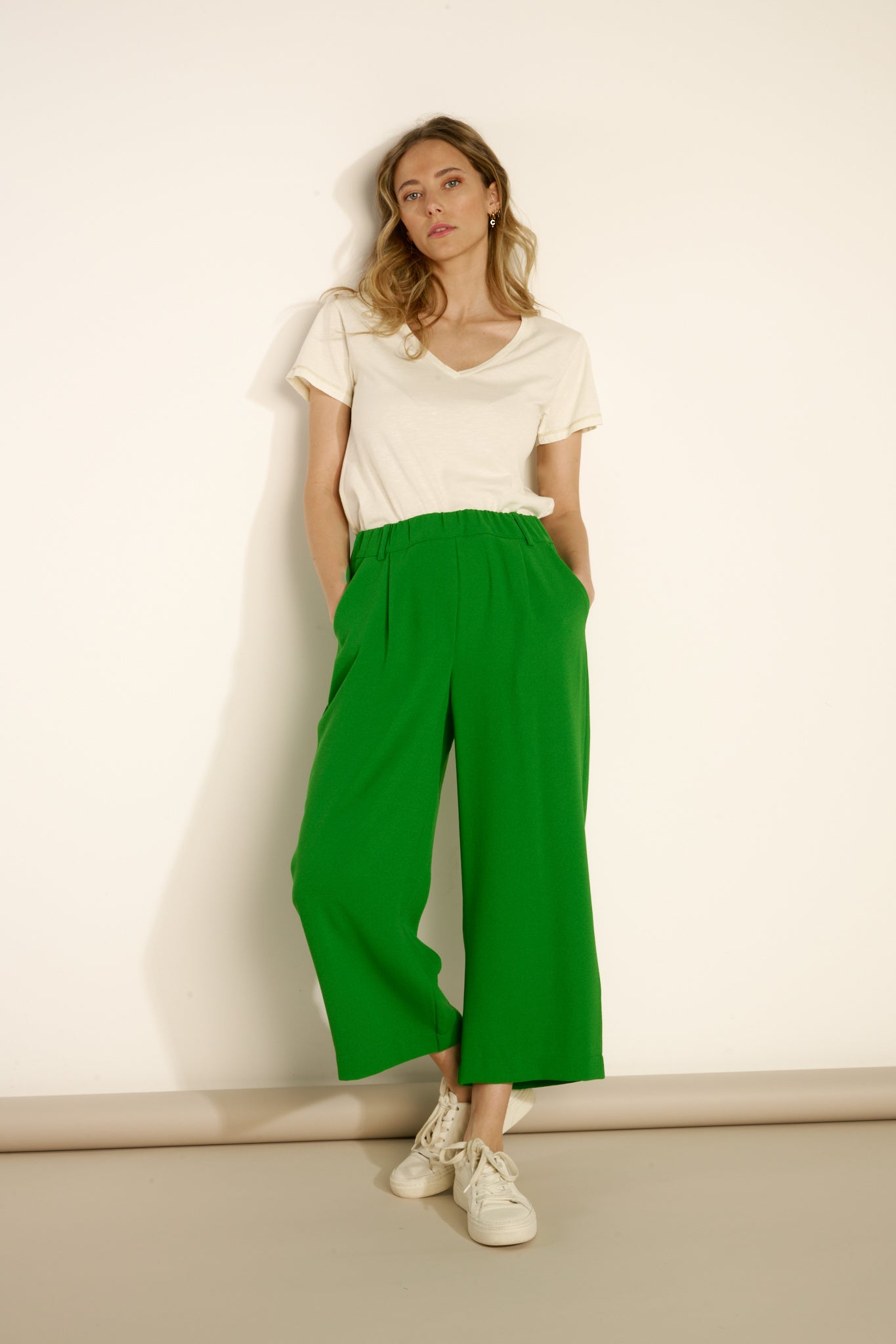ANTOINE GREEN 7/8TH FLARED TROUSERS