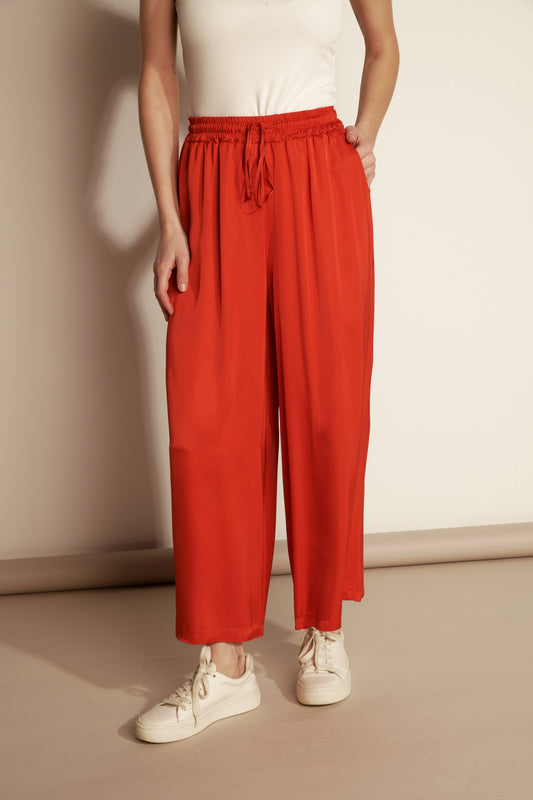 LOOSE 7/8 SILKY TROUSERS (FA740P22R) - ORANGEADE