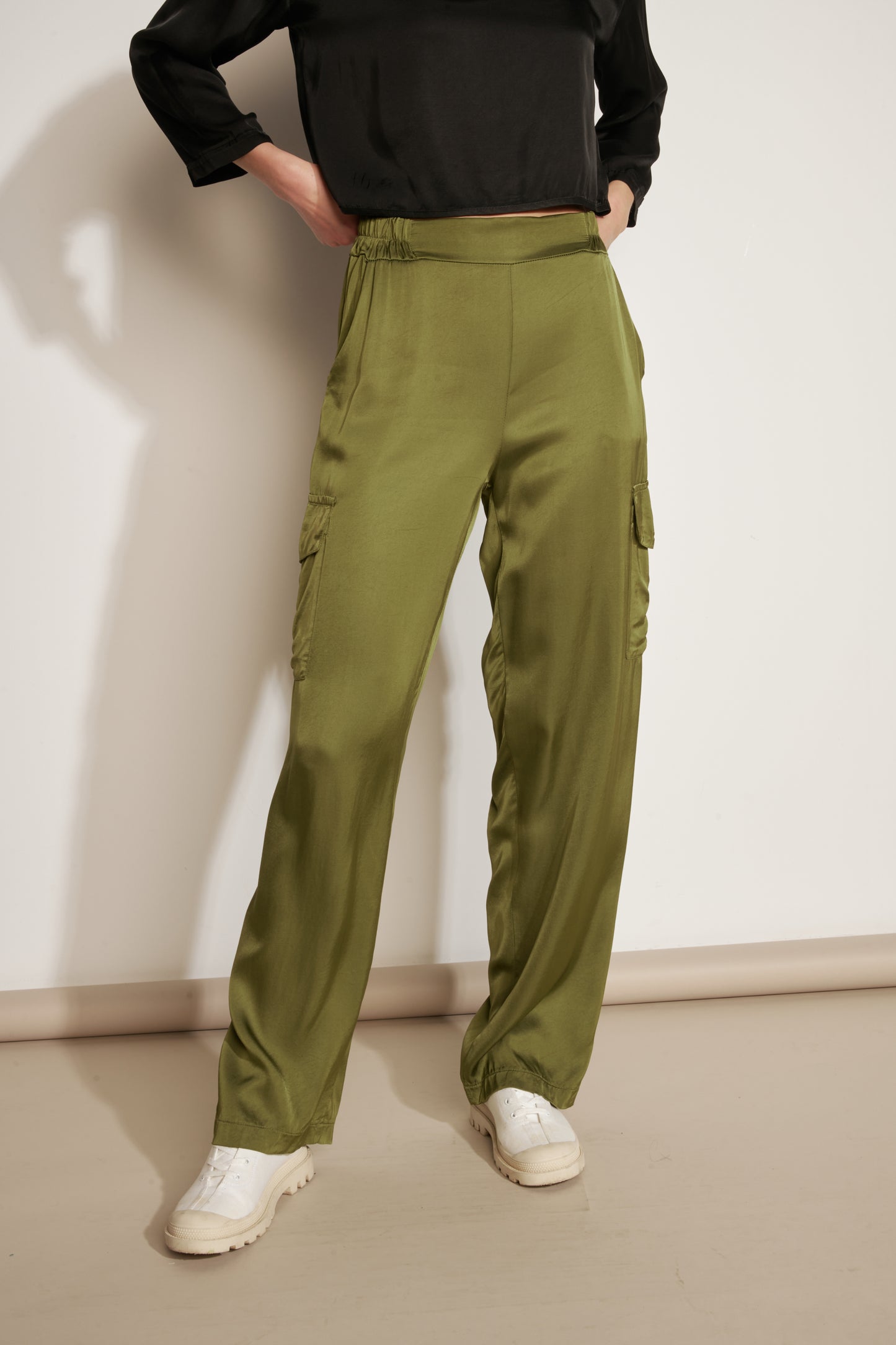 ASSIA KHAKI CARGO PANTS