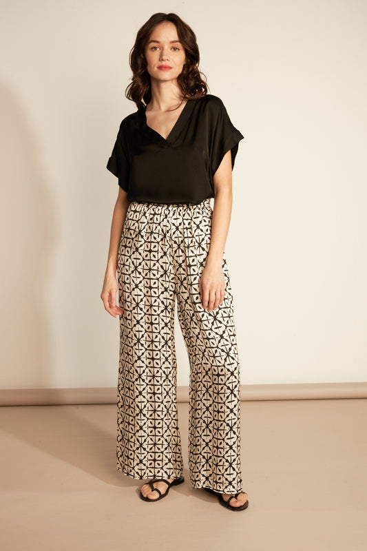 WIDE SILKY ETHNIC TROUSERS (F5017P05Q) - NATURAL 77V