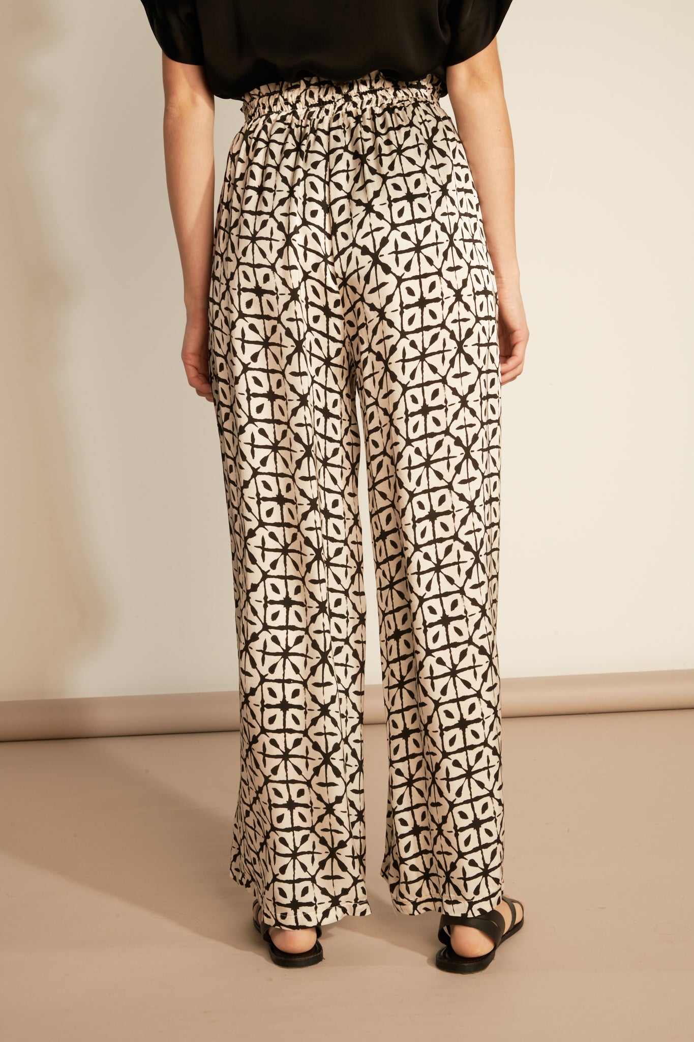 WIDE SILKY ETHNIC TROUSERS (F5017P05Q) - NATURAL 77V