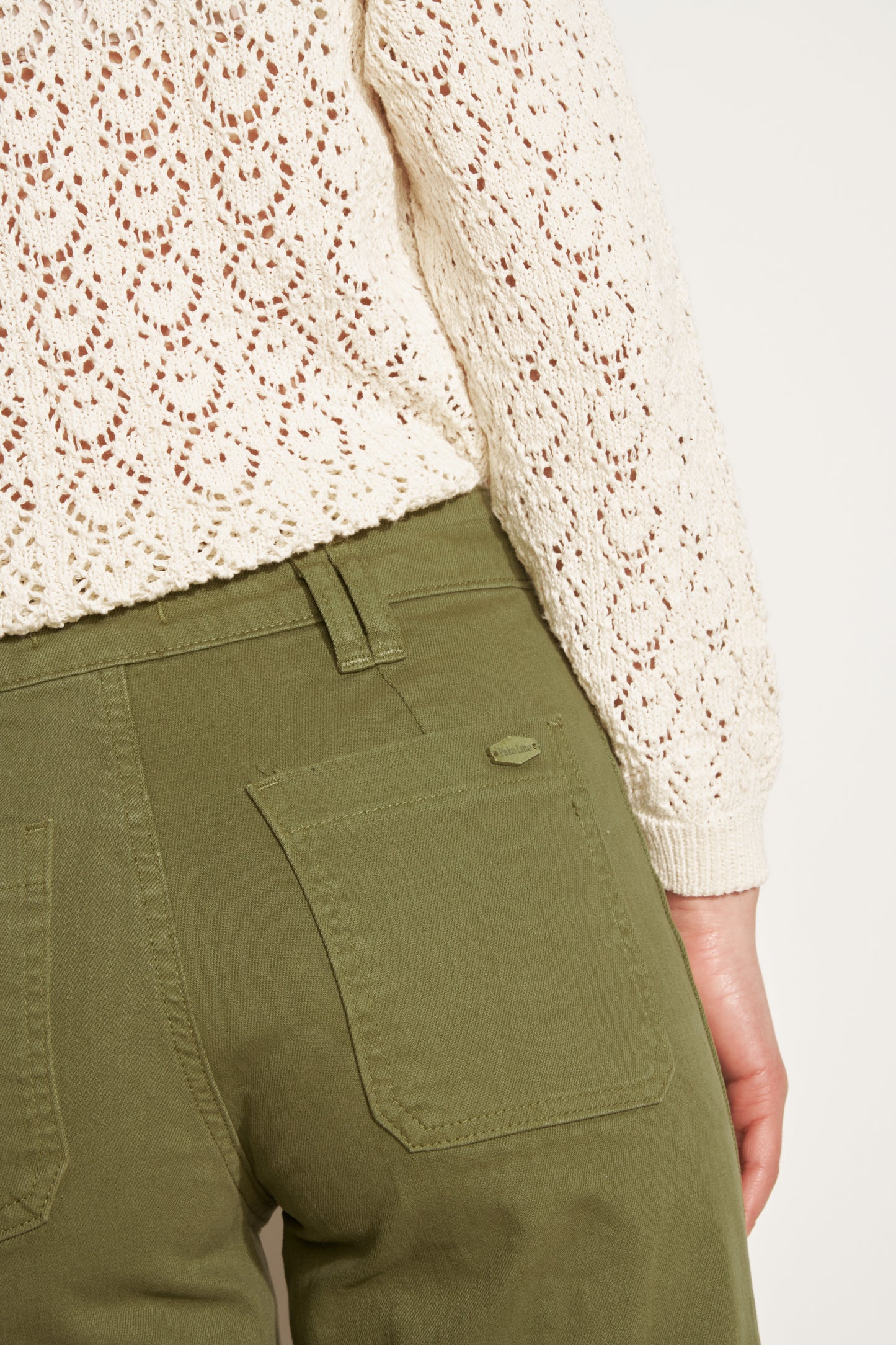 ARIETTE KHAKI 7/8 FLARED TROUSERS