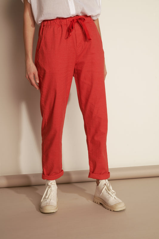 FINE STRIPPED JOGGERS - ORANGEADE