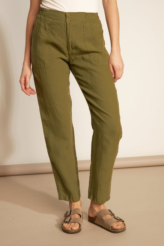 PANTALON EN LIN ADRASTE KAKI