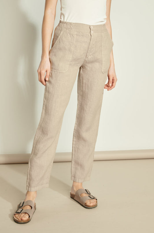 PANTALON EN LIN ADRASTE SABLE