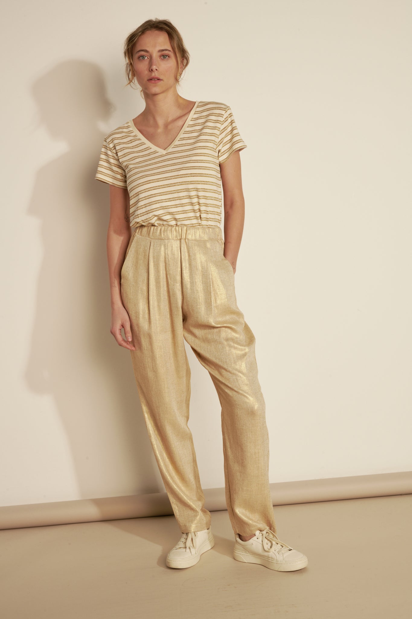 REACTUA GOLD FLUID TROUSERS - GOLD