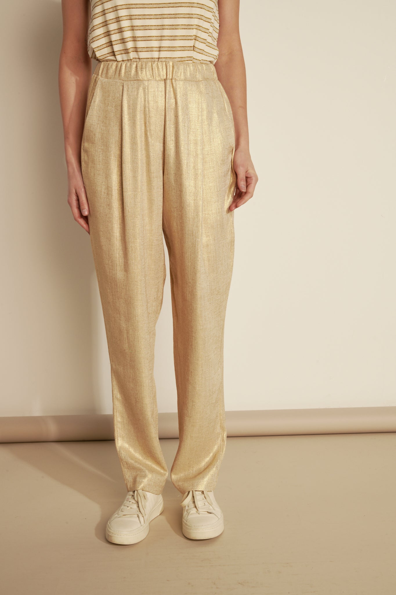 REACTUA GOLD FLUID TROUSERS - GOLD