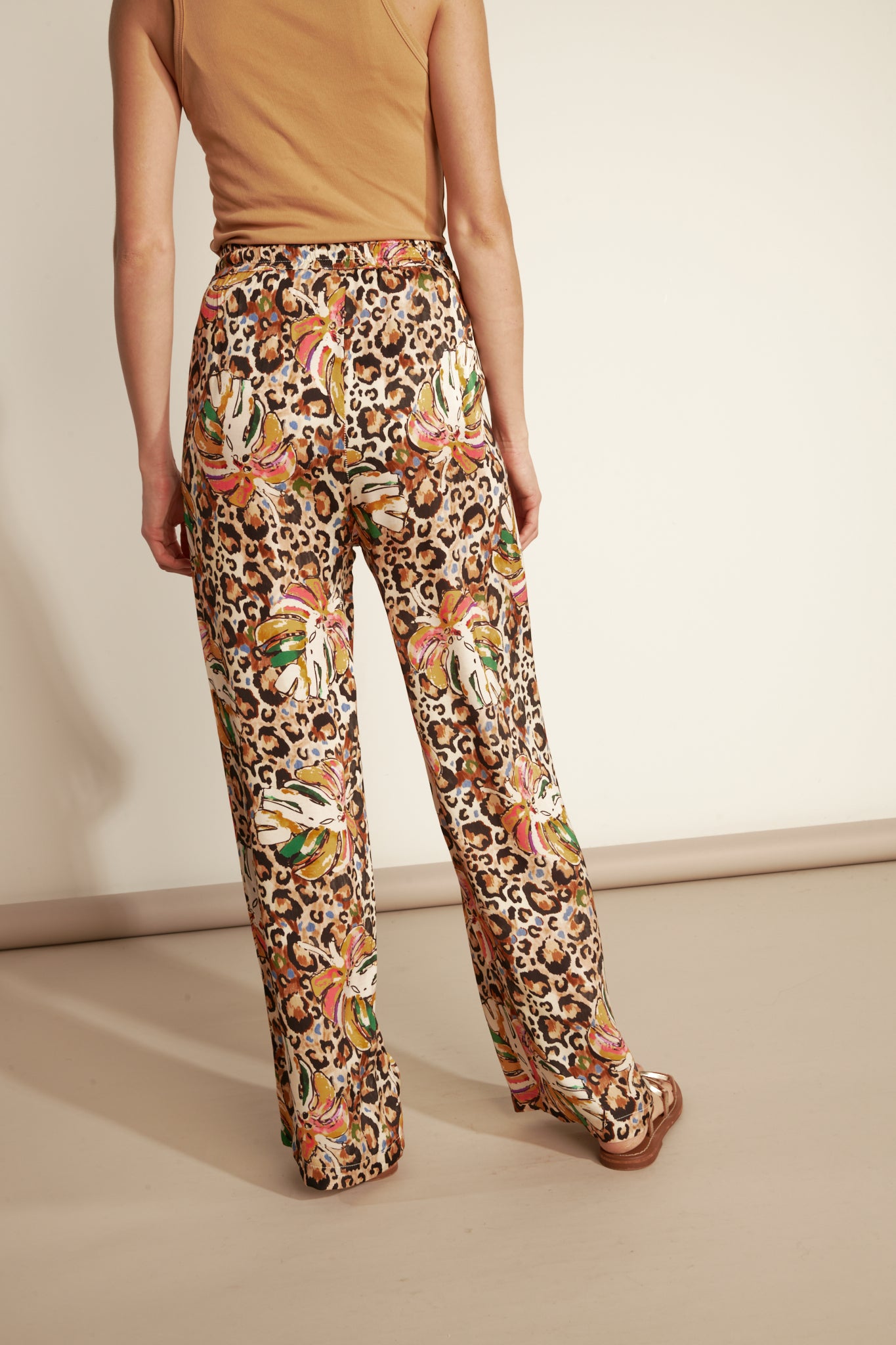 FLUID GLAM PRINT TROUSERS - LEOPAR JUNGLE