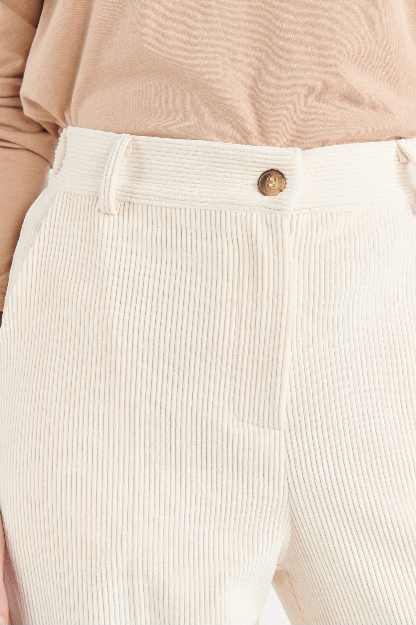 PANTALON LARGE VELOURS BRÉANNE NATUREL