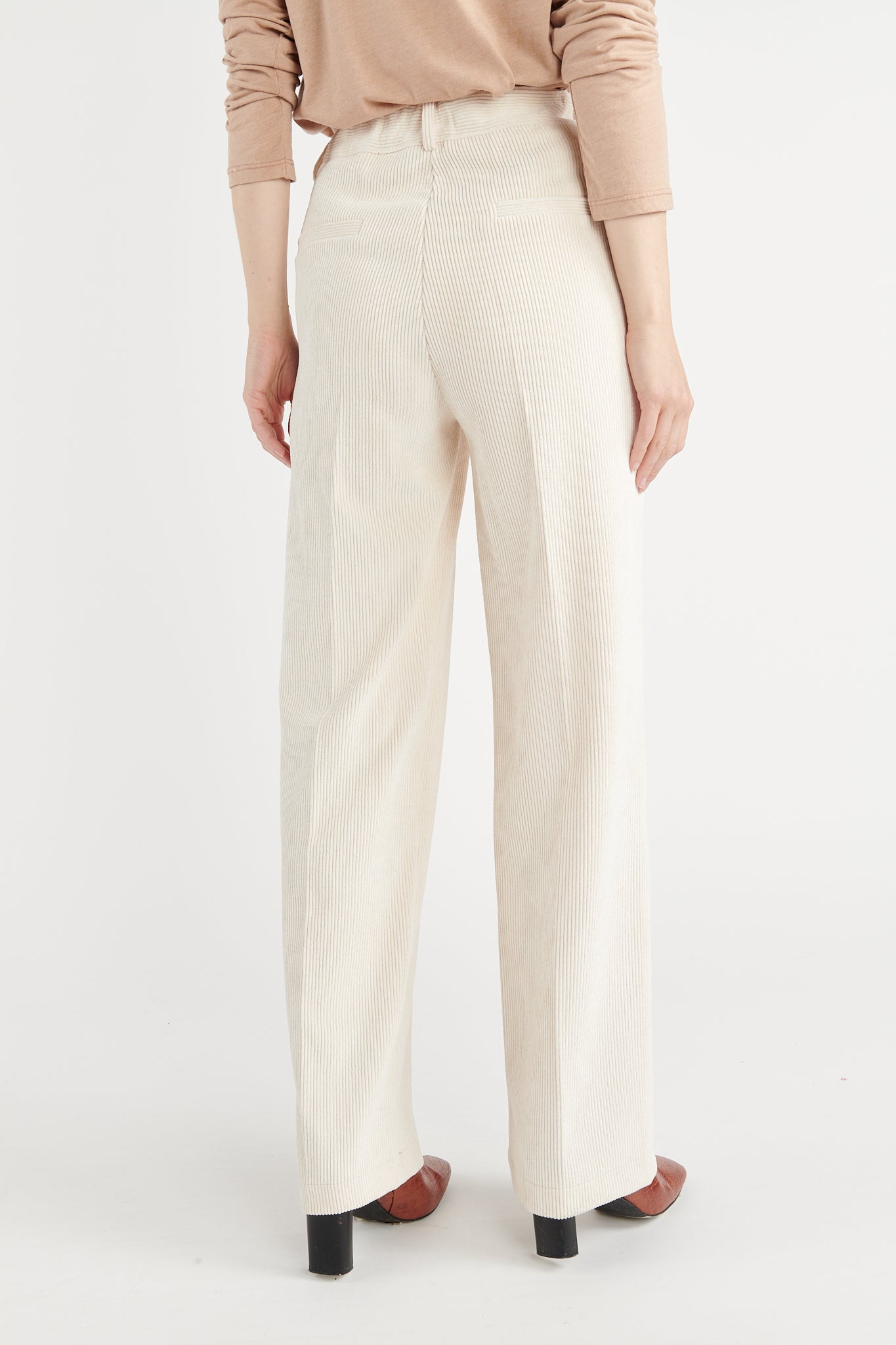 PANTALON LARGE VELOURS BRÉANNE NATUREL