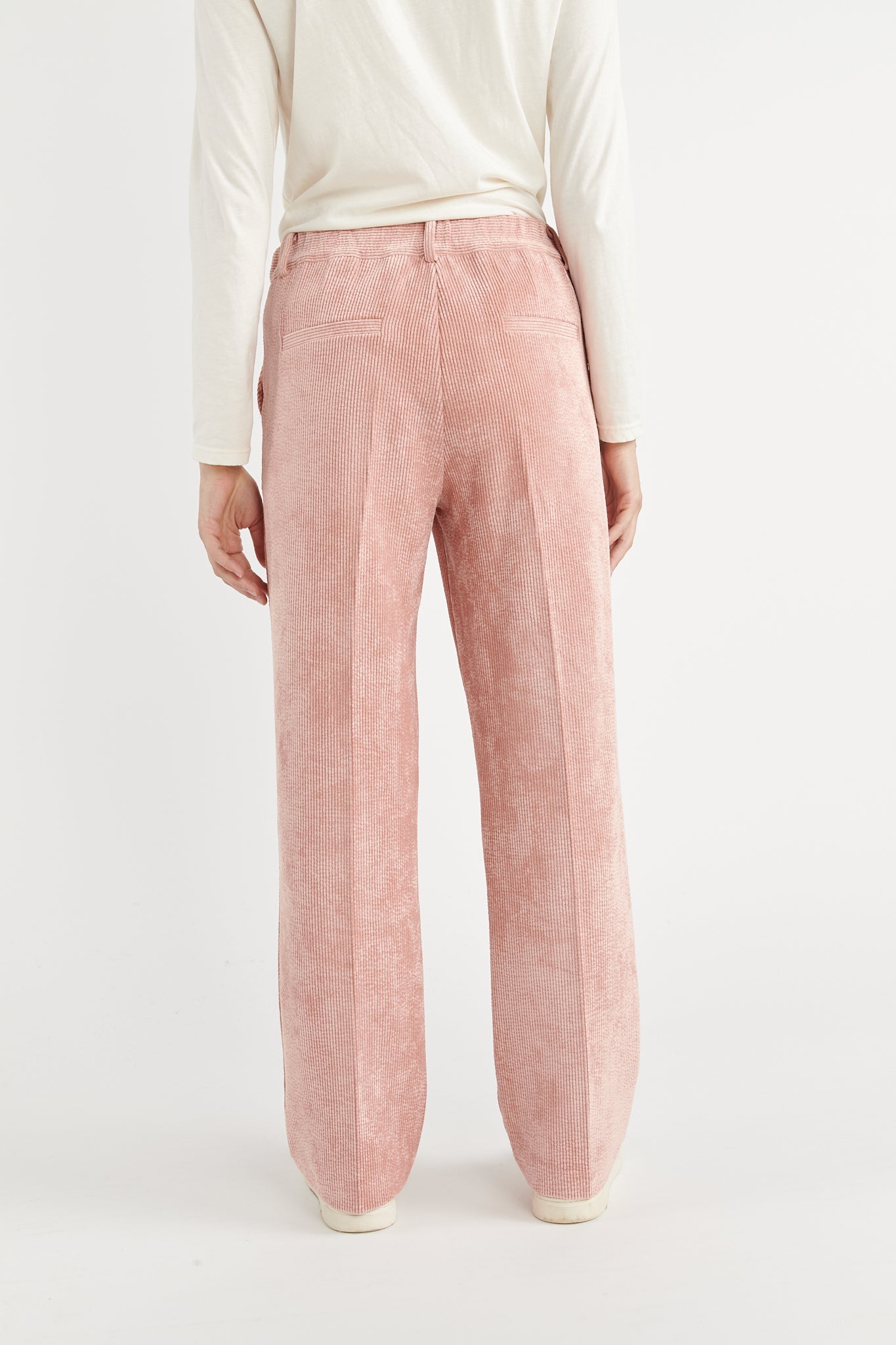 PANTALON LARGE VELOURS BRÉANNE ROSE