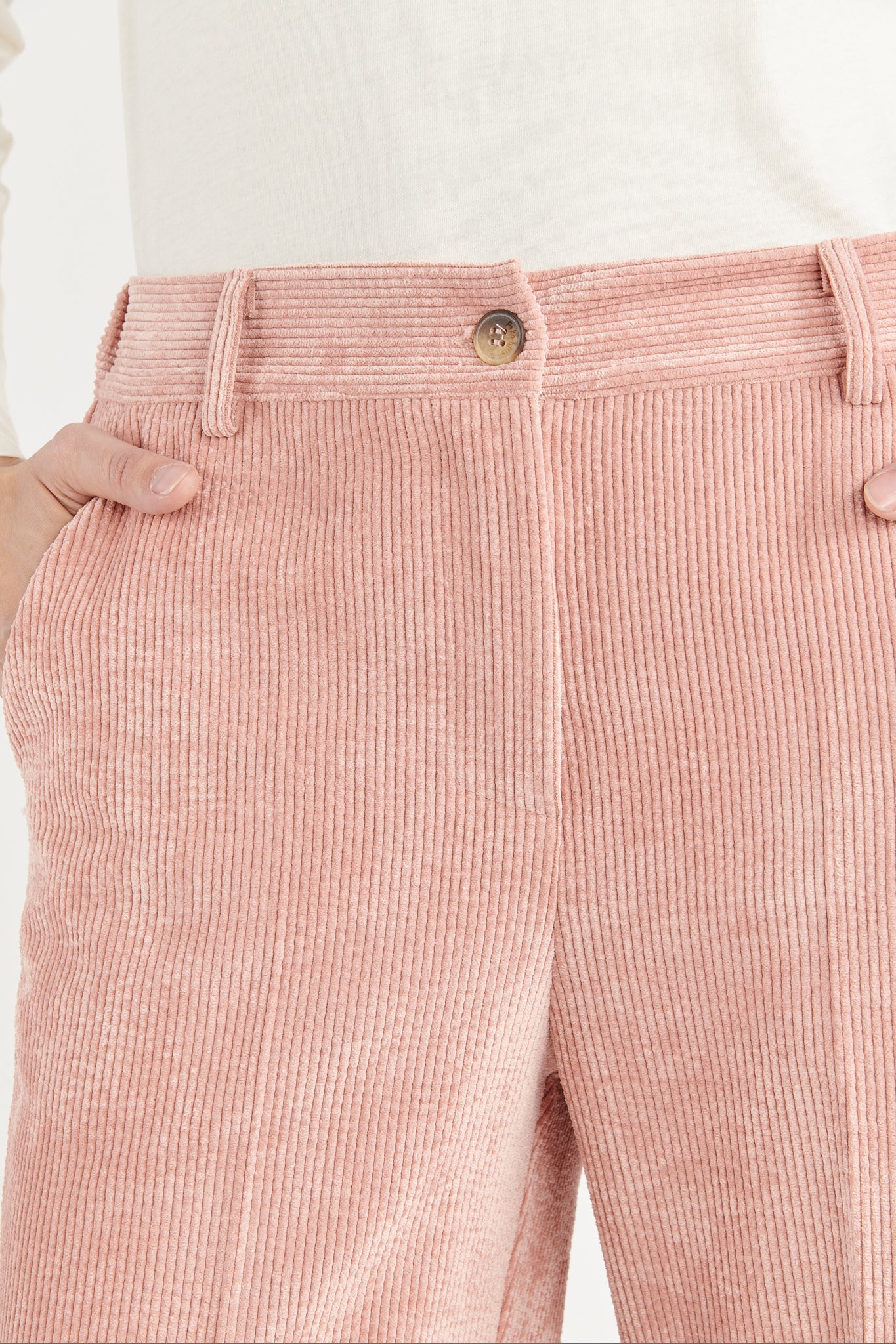 PANTALON LARGE VELOURS BRÉANNE ROSE