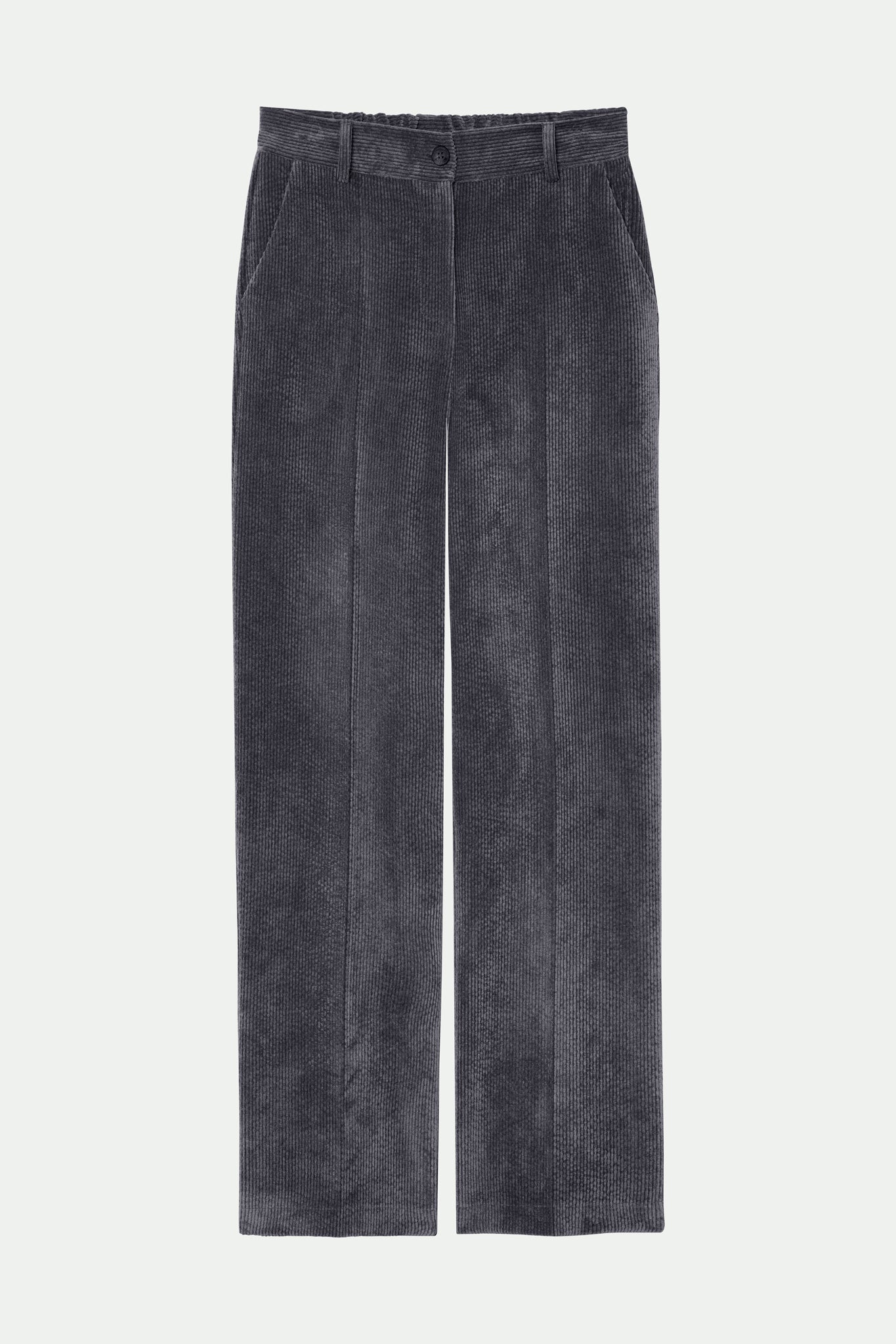 PANTALON LARGE VELOURS BRÉANNE CARBONE