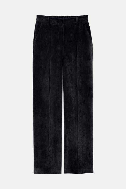 PANTALON LARGE VELOURS BRÉANNE NOIR