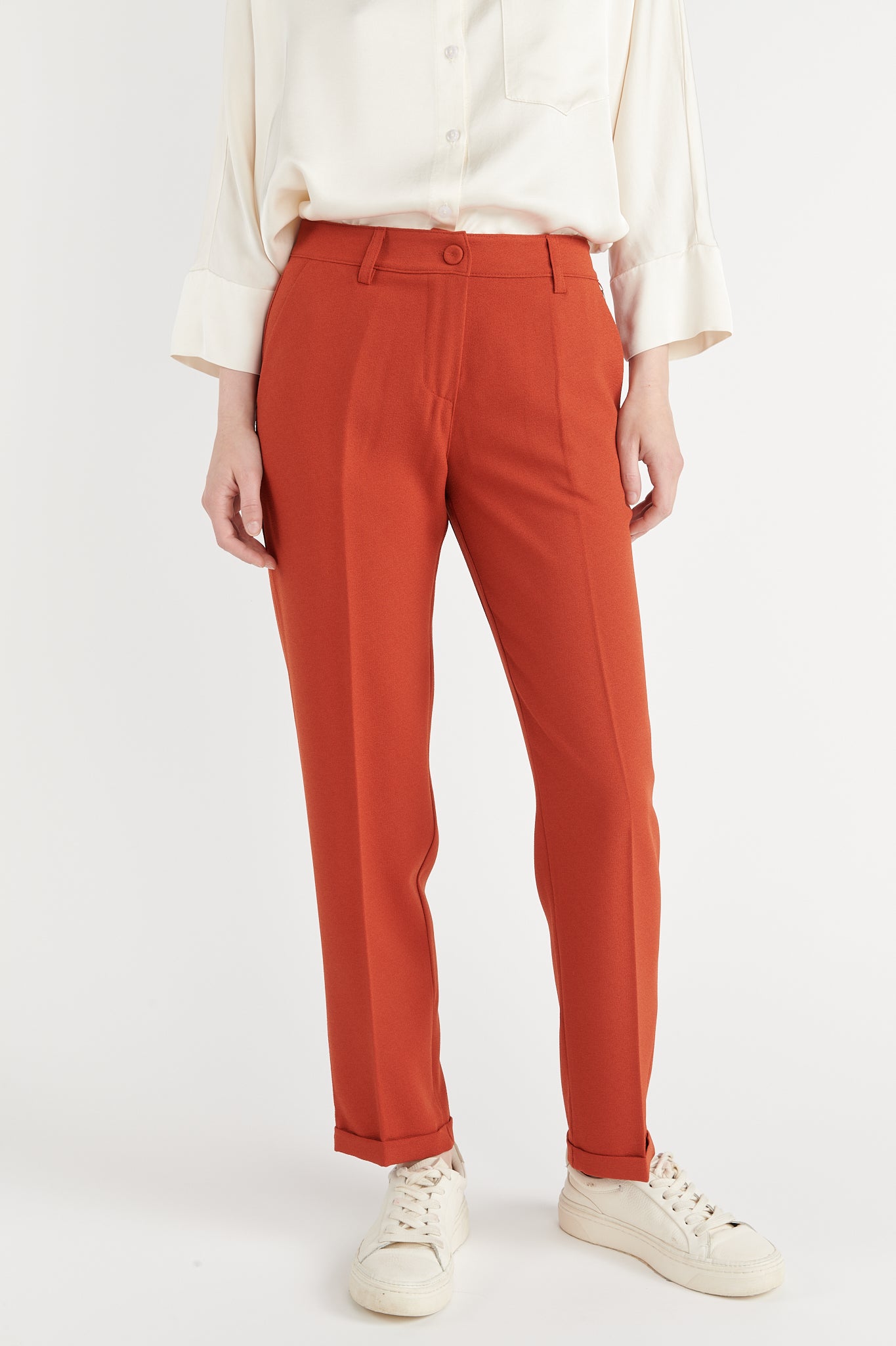 PANTALON 7/8ÈME CIGARETTE AUGUSTIN ORANGE BRULÉ