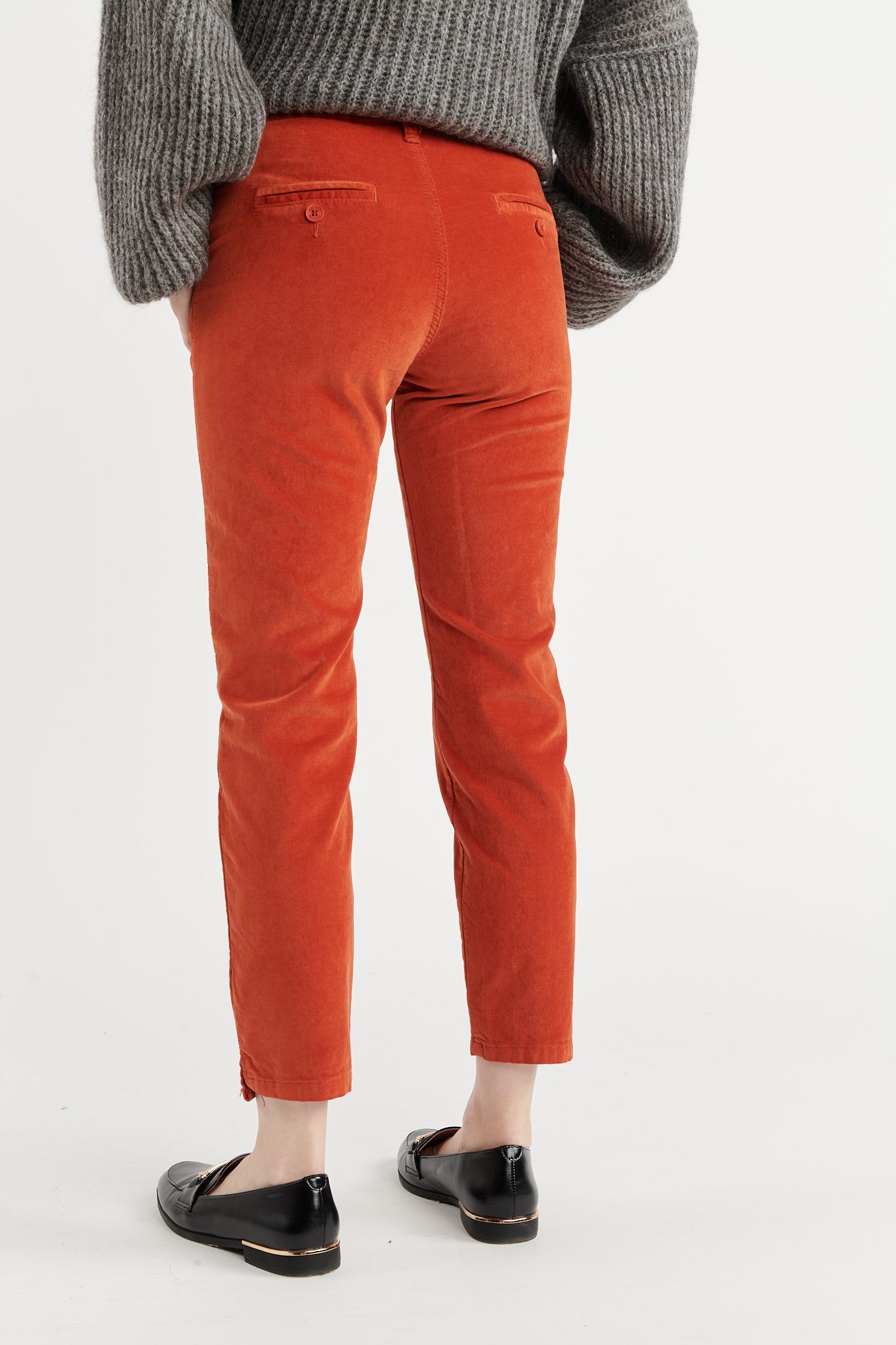 CHINO BASIQUE VELOURS BRAD ORANGE BRULÉ