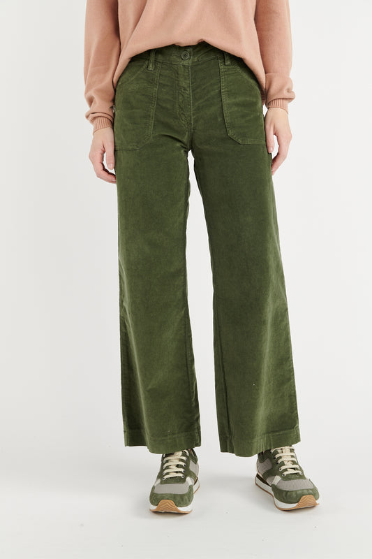 PANTALON 7/8ÈME VELOURS BYRON KAKI