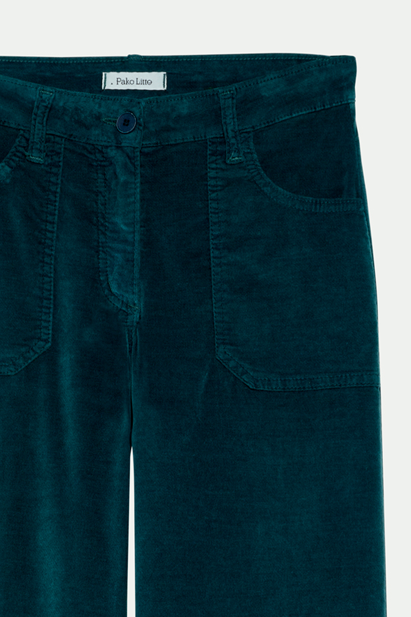 PANTALON 7/8ÈME VELOURS BYRON VERT FOREST