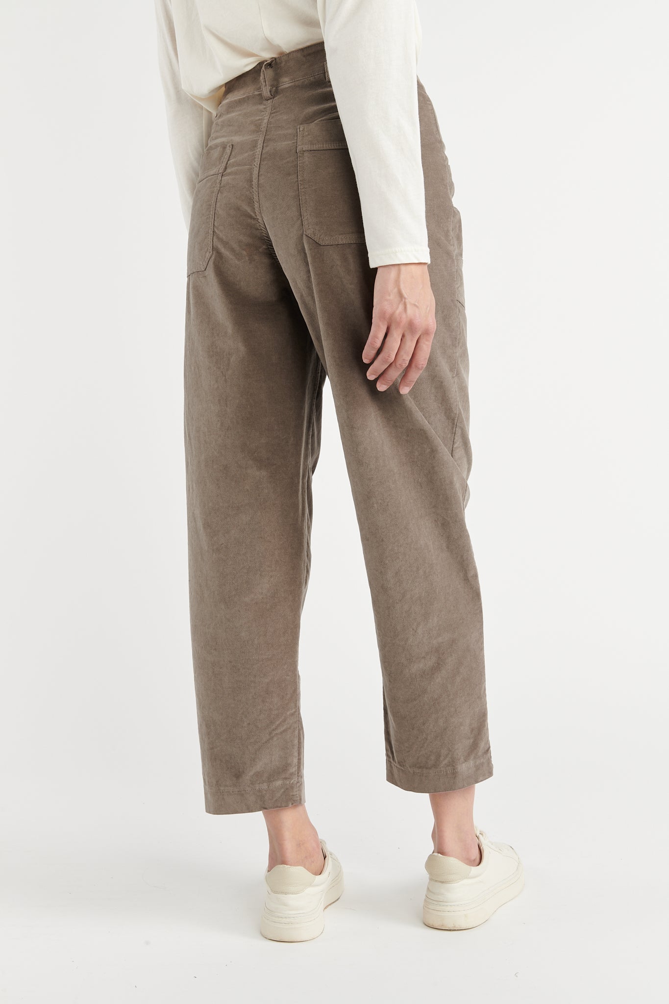 PANTALON JAMBES BALLON VELOURS BRIGITTE TAUPE