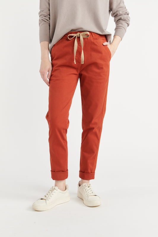 CHINO JOGGING VINCENT ORANGE BRULÉ