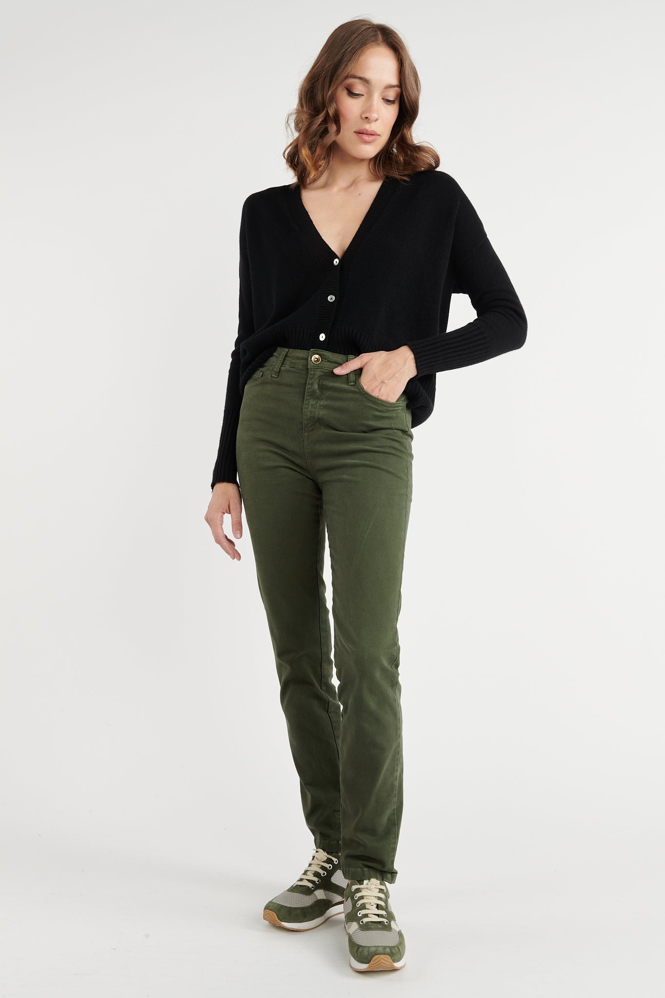 PANTALON 5 POCHES ADRIEN KAKI