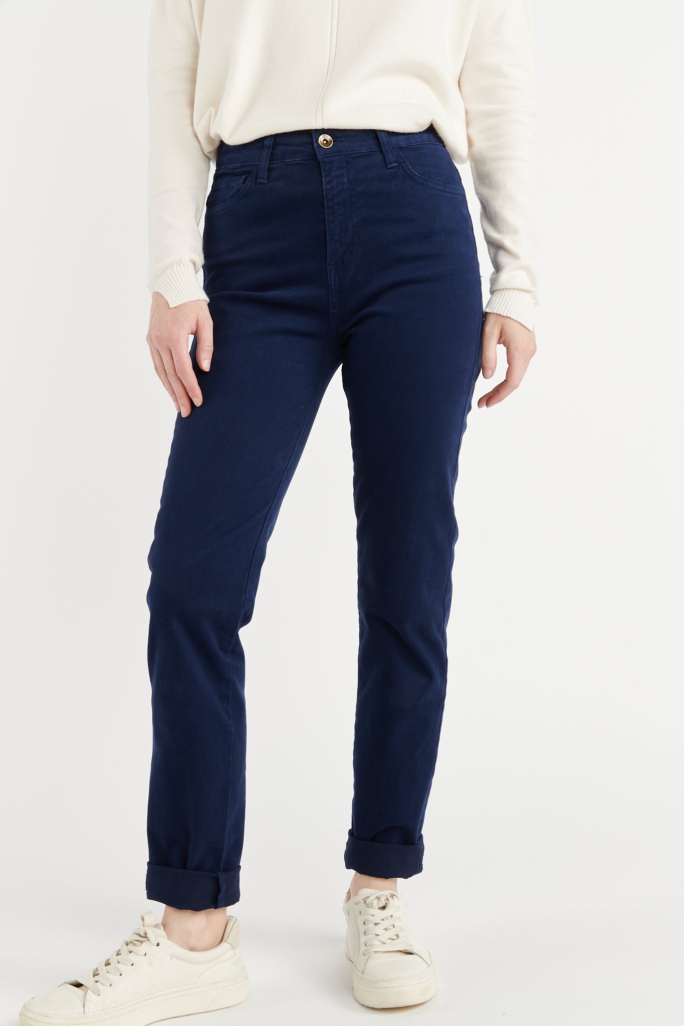 PANTALON 5 POCHES ADRIEN MARINE