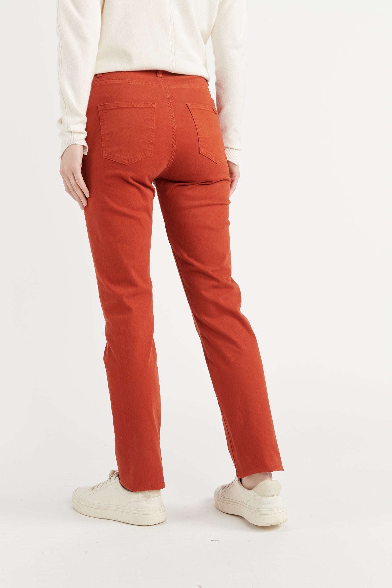 PANTALON 5 POCHES ADRIEN ORANGE BRULÉ