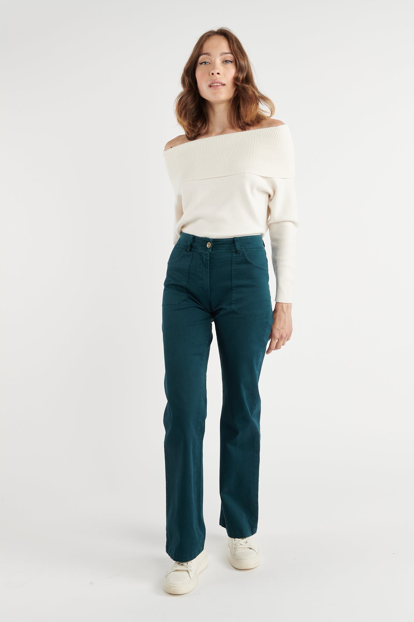 PANTALON FLARE BRUNA VERT FOREST