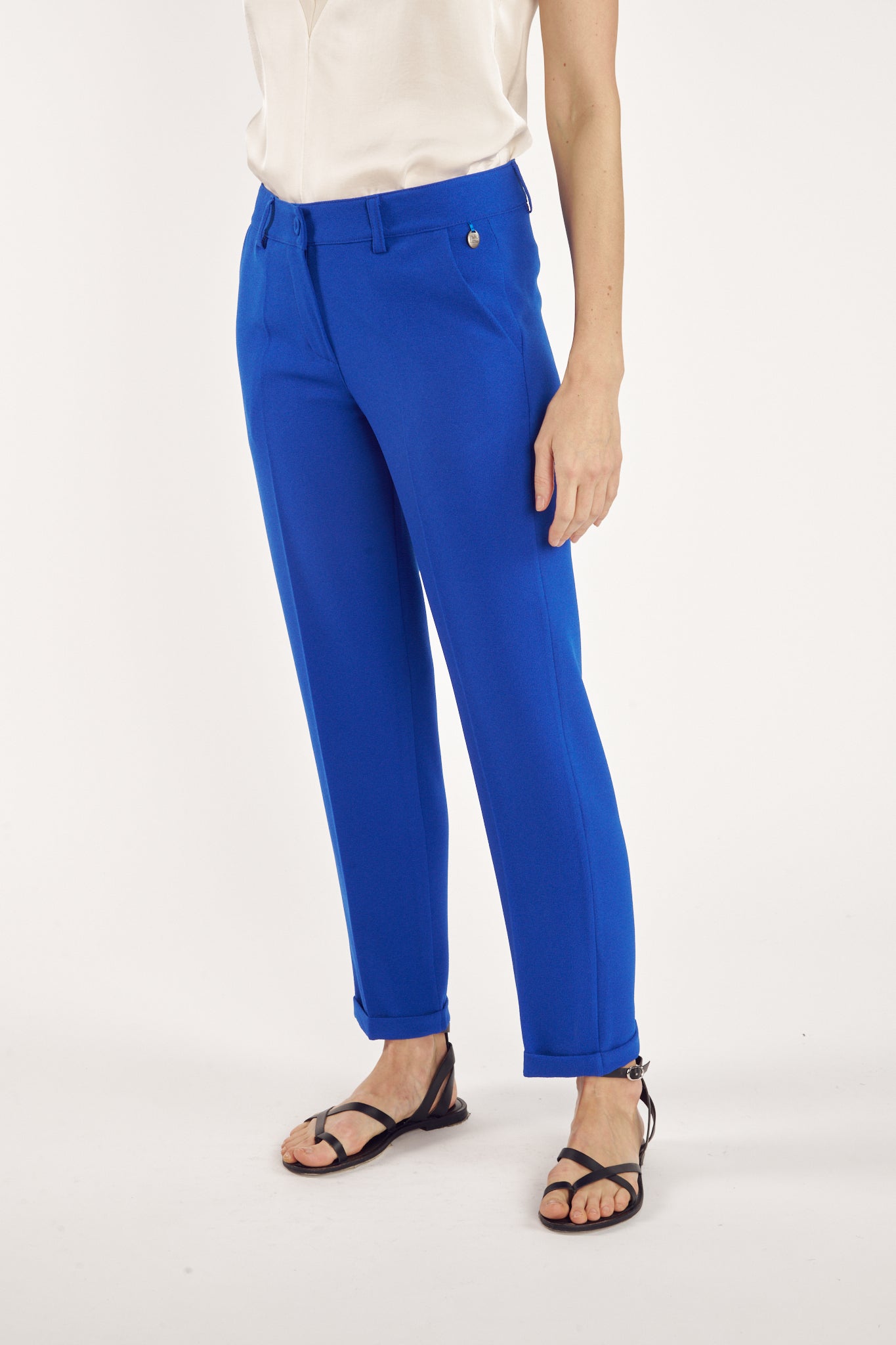 PANTALON 7/8ÈME CIGARETTE AUGUSTIN BLEU SAPHIR