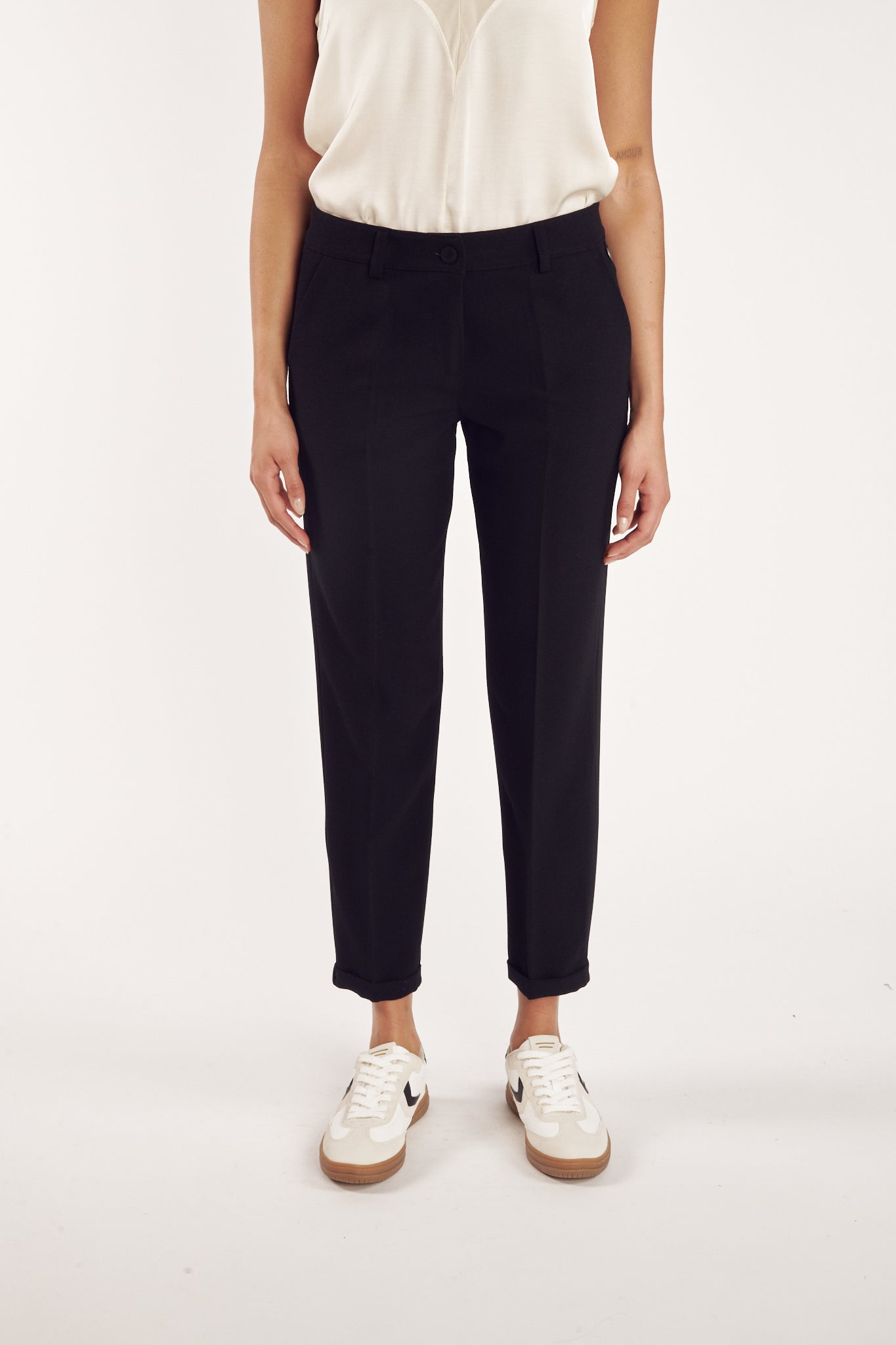 PANTALON 7/8ÈME CIGARETTE AUGUSTIN NOIR