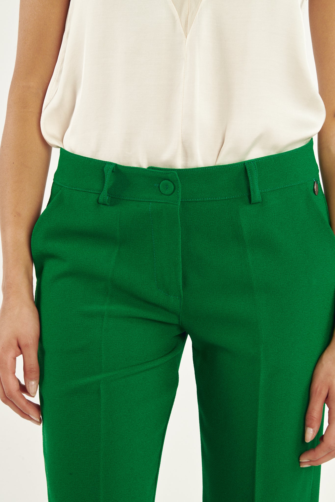 PANTALON 7/8ÈME CIGARETTE AUGUSTIN VERT ÉMERAUDE