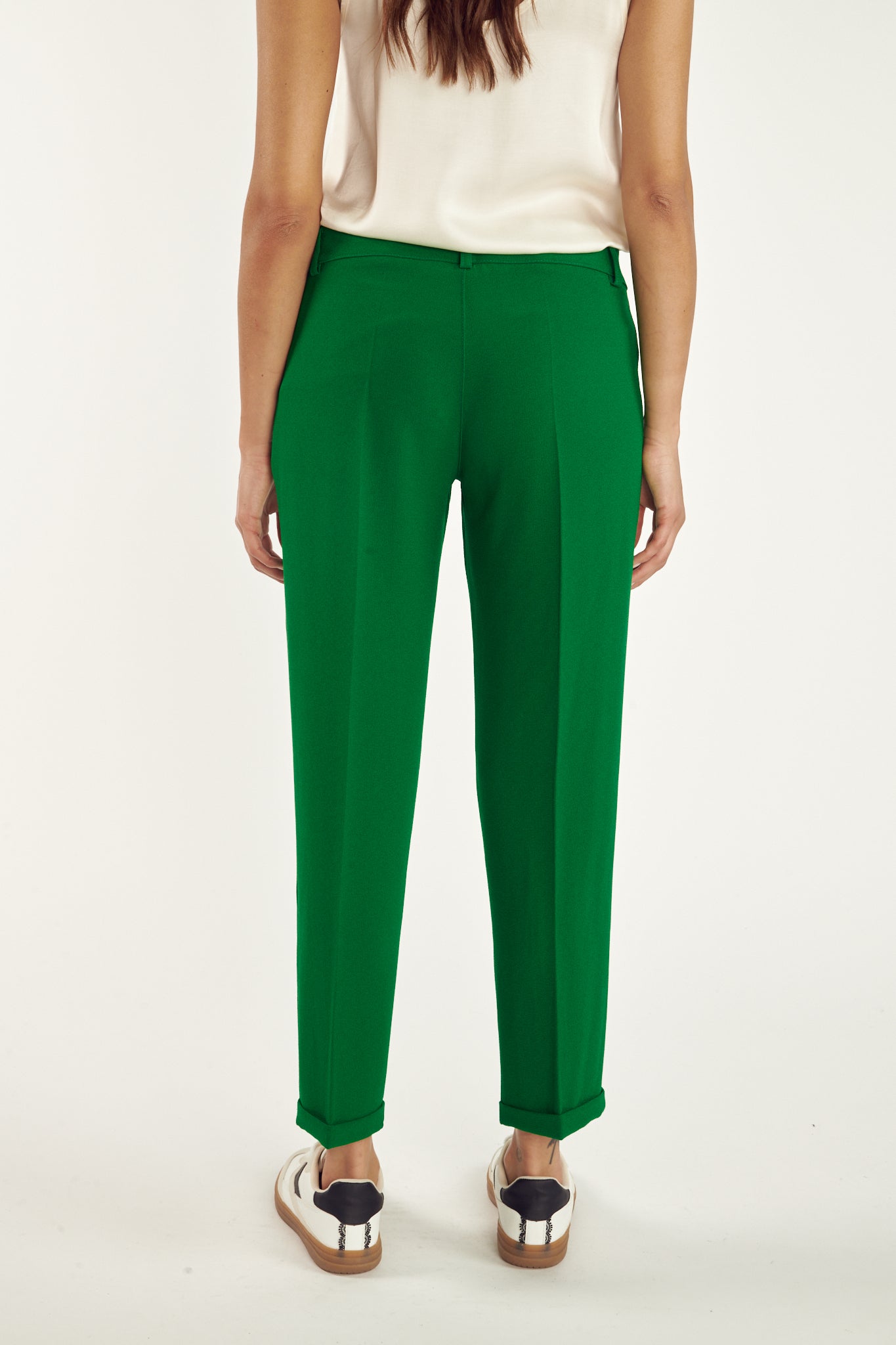 PANTALON 7/8ÈME CIGARETTE AUGUSTIN VERT ÉMERAUDE