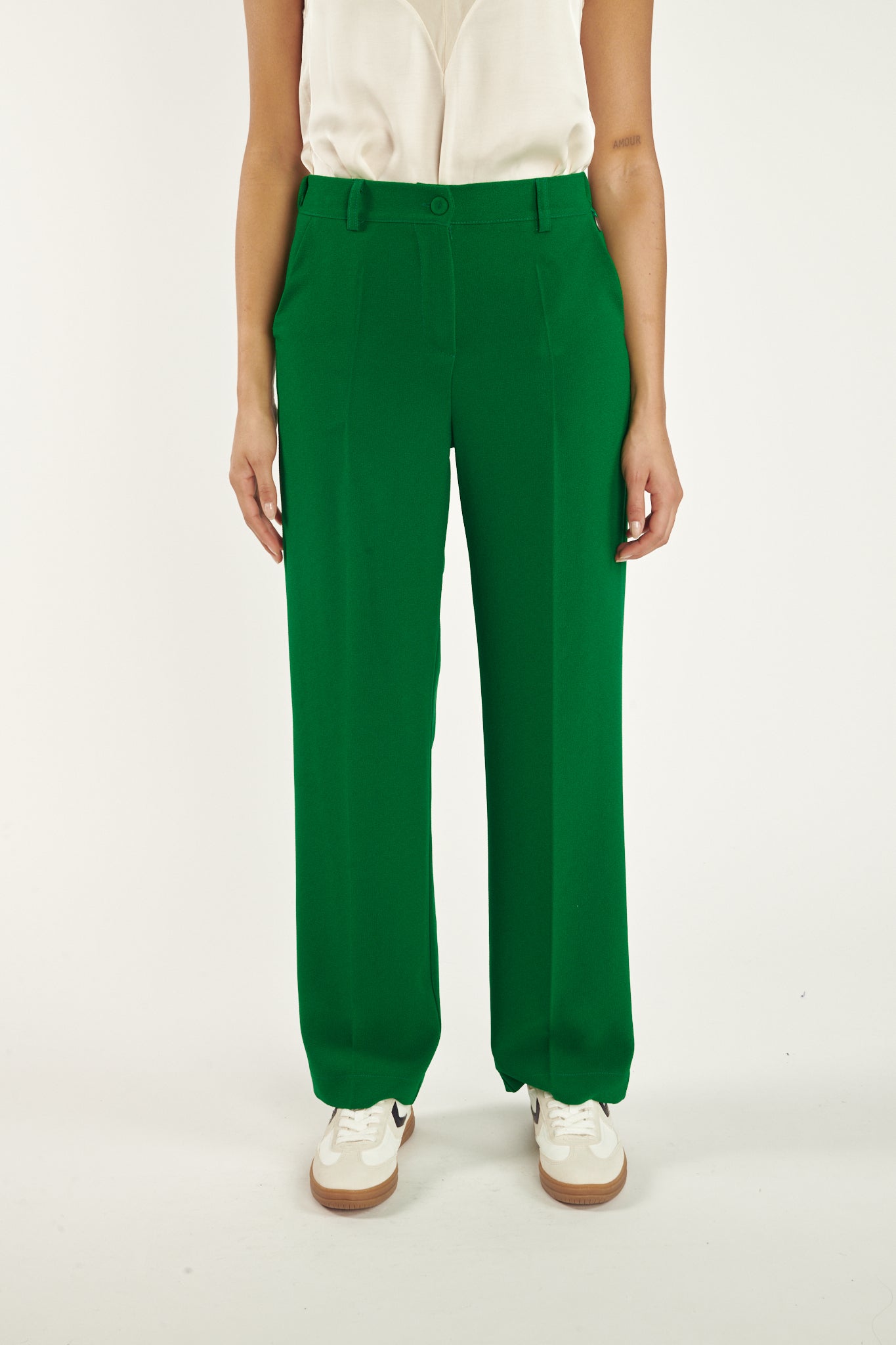 PANTALON LARGE NATHAN VERT ÉMERAUDE