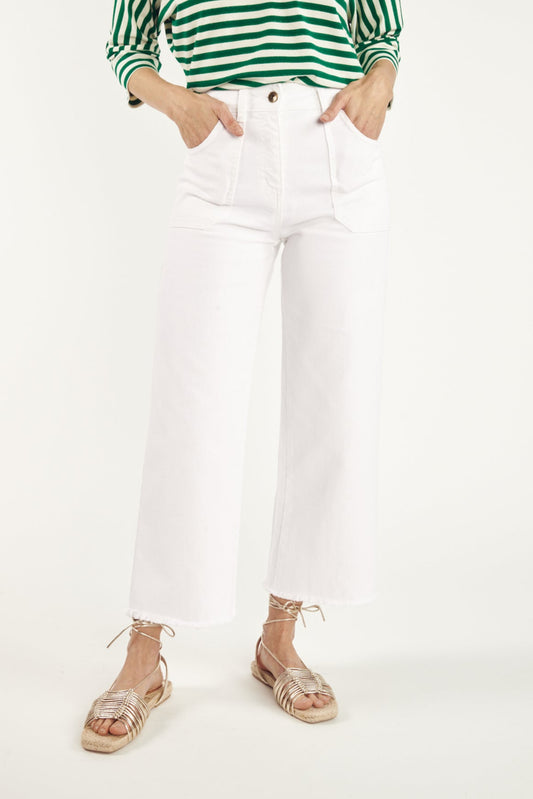 PANTALON ÉVASÉ 7/8 CRUZ BLANC