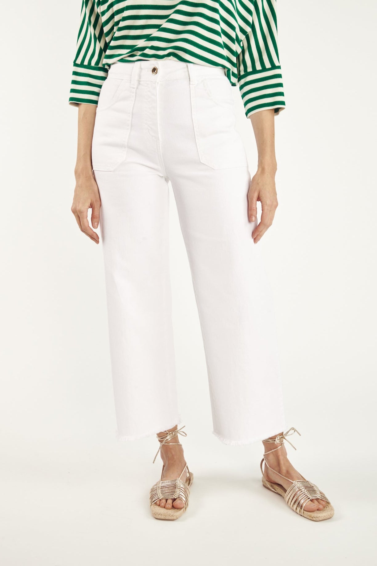 PANTALON ÉVASÉ 7/8 CRUZ BLANC