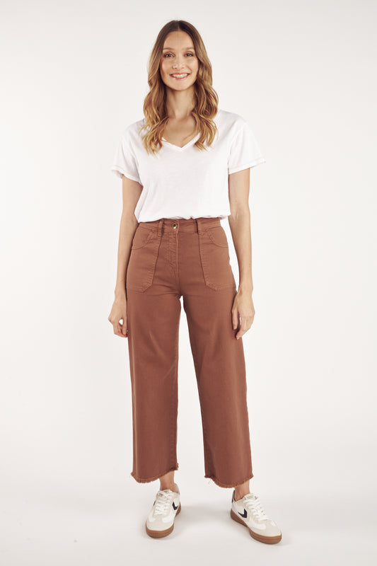 PANTALON ÉVASÉ 7/8 CRUZ CACAO