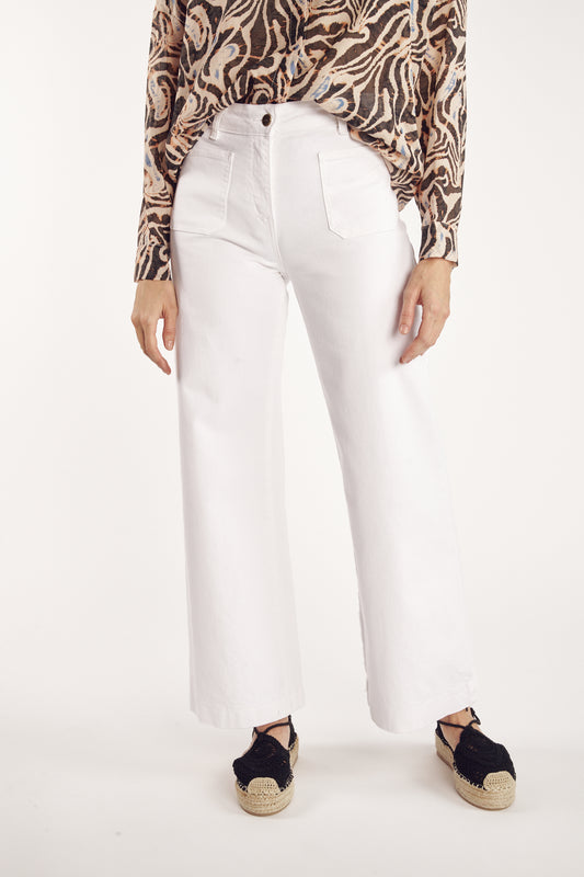 PANTALON ÉVASÉ CLAY BLANC